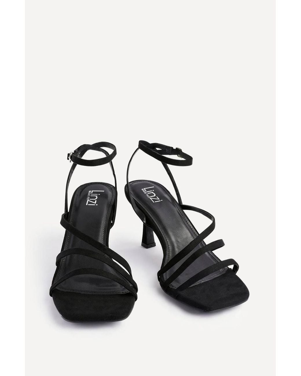 Linzi White Reflect Wide Fit Strappy Heels