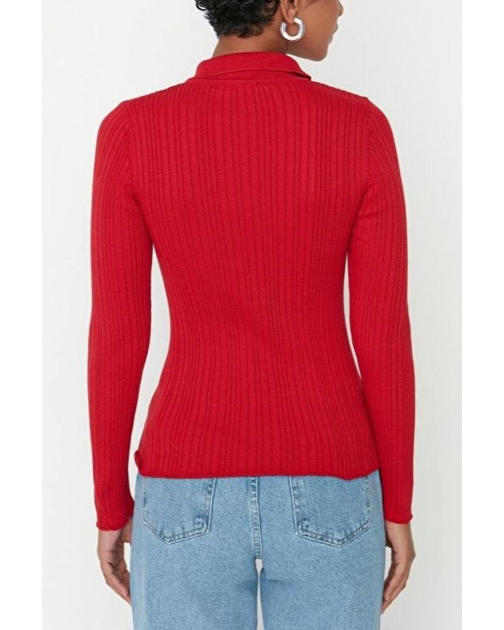 WOVCOR Ribbed Collared Button-Up Knit Cardigan
