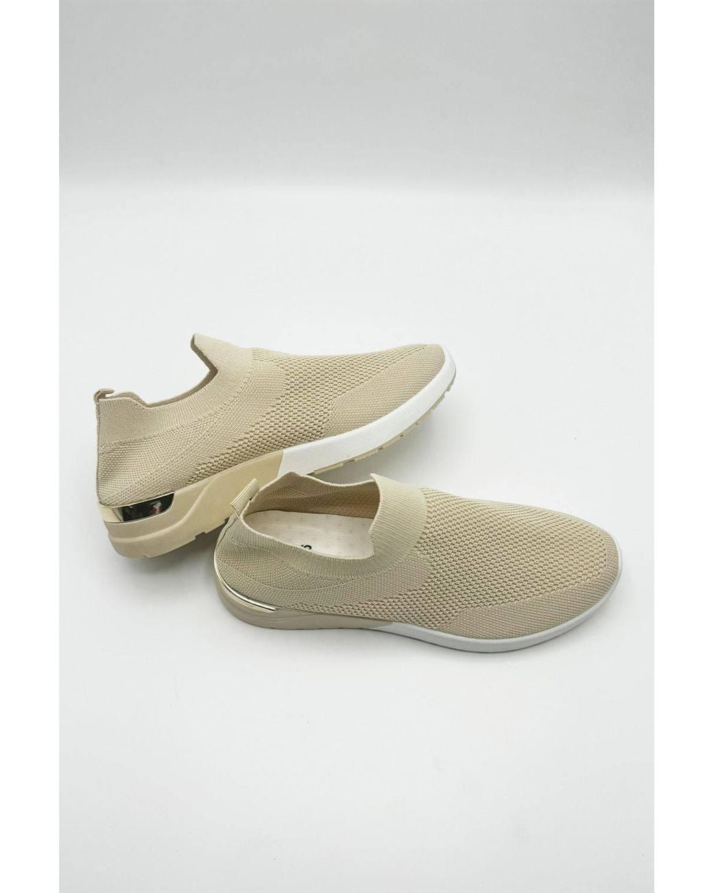 Miss Diva Natural Chelsey Slip On Trainers
