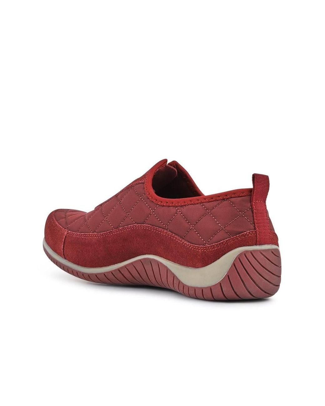 Pavers Red Wide Fit Leather Slip-On Shoes W/ Zip Fastening