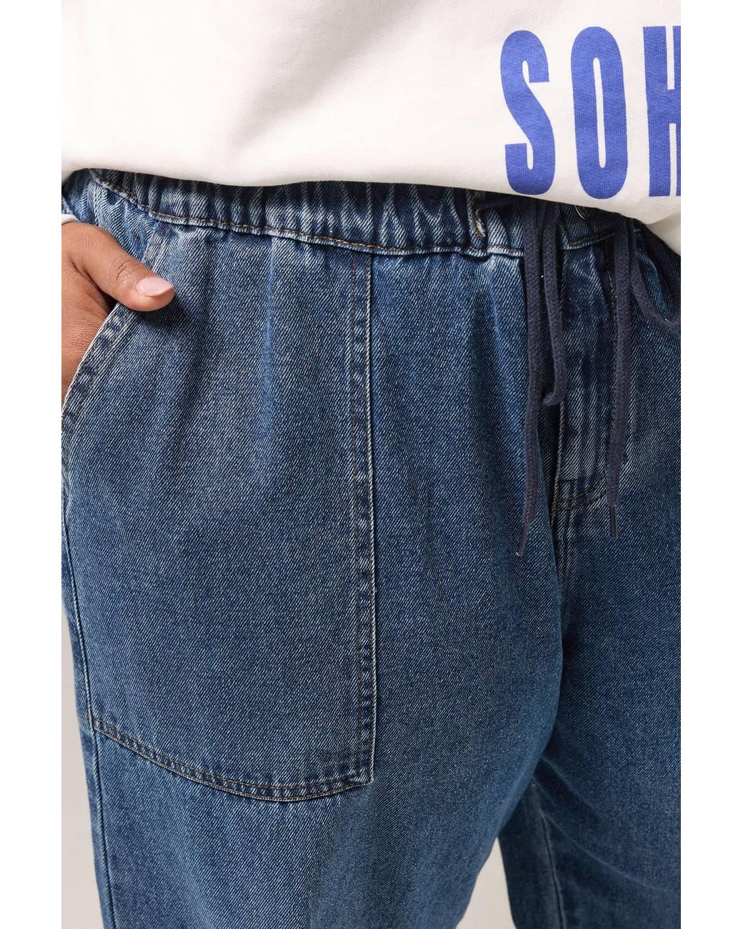 Yours Blue Tie Detail Denim Jeans