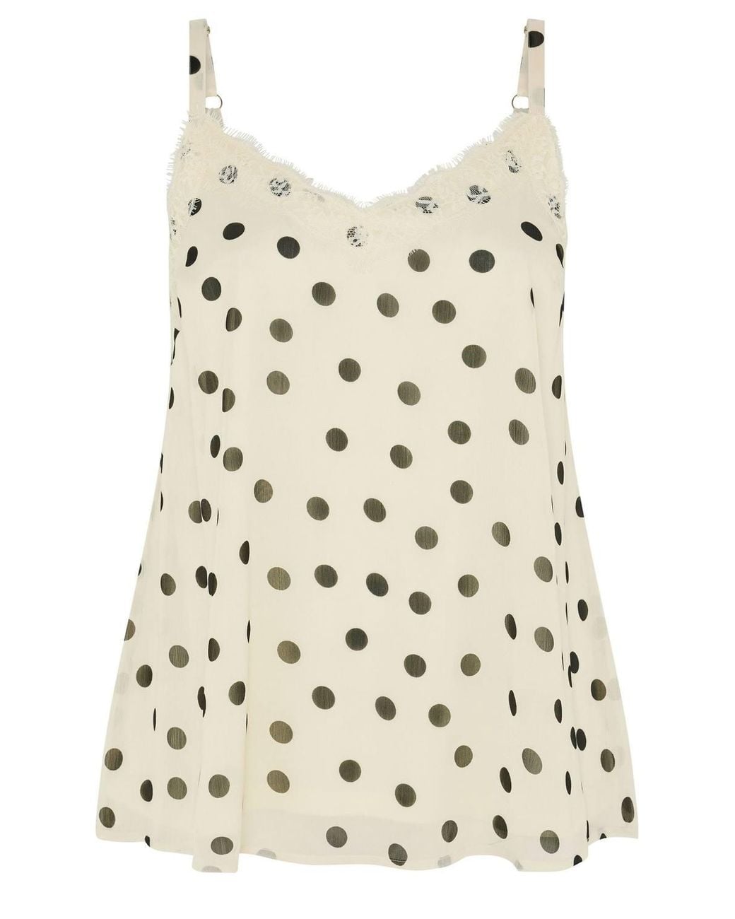 Yours White Polka Dot Lace Vest Top