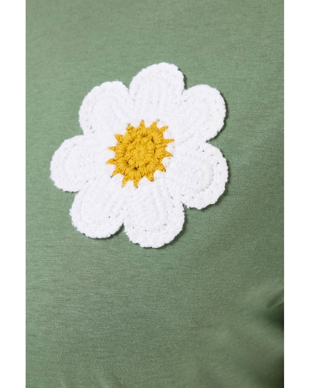 Yours Green Applique Daisy T-Shirt