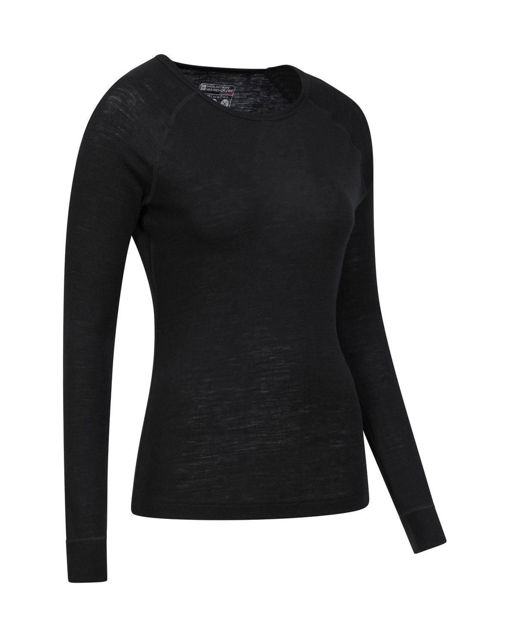 Mountain Warehouse Black Round Neck Long Sleeve Breathable Merino Wool Blend Top & Pants Set