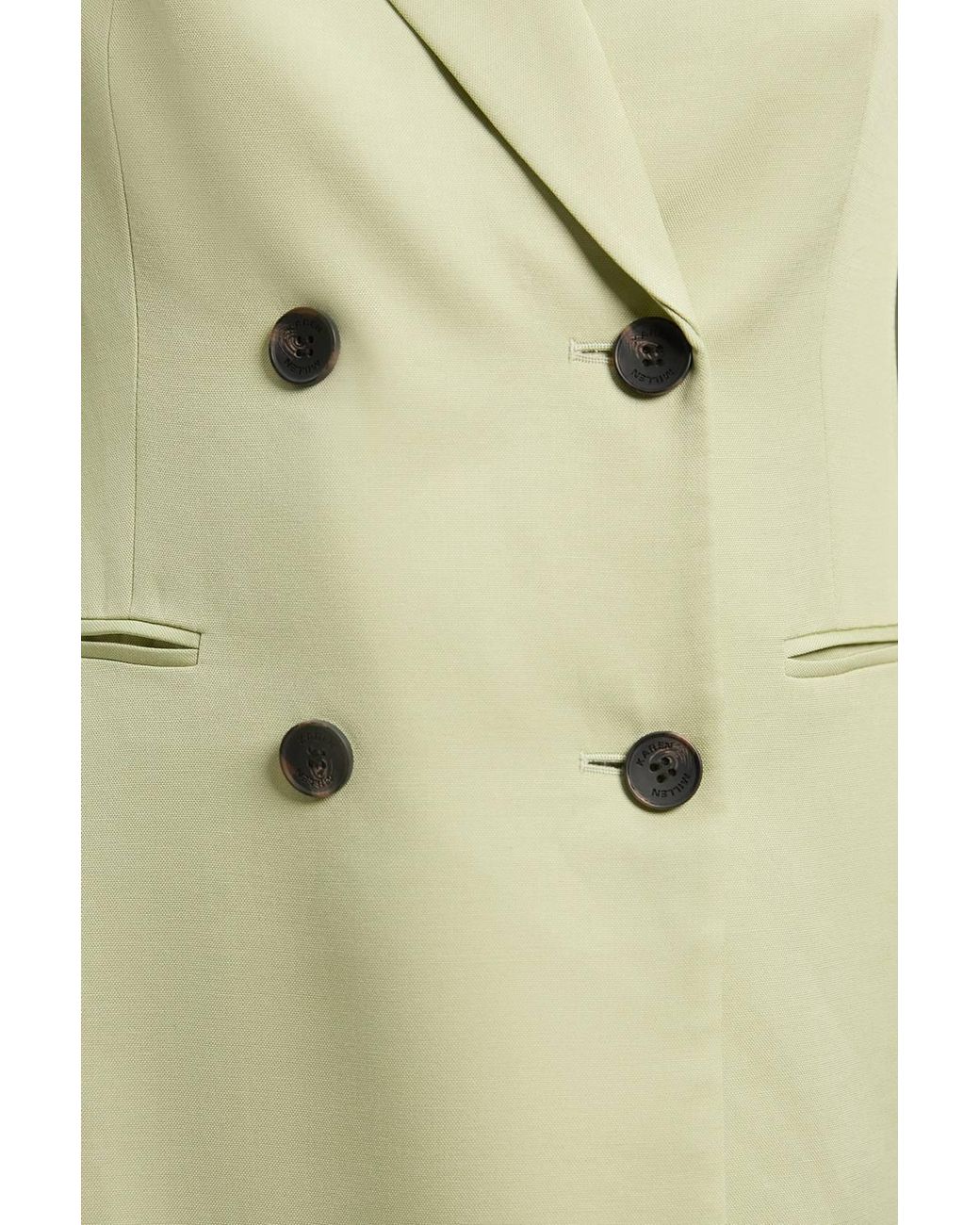 Karen Millen Natural Polished Linen Blend Single Breasted Tailored Blazer