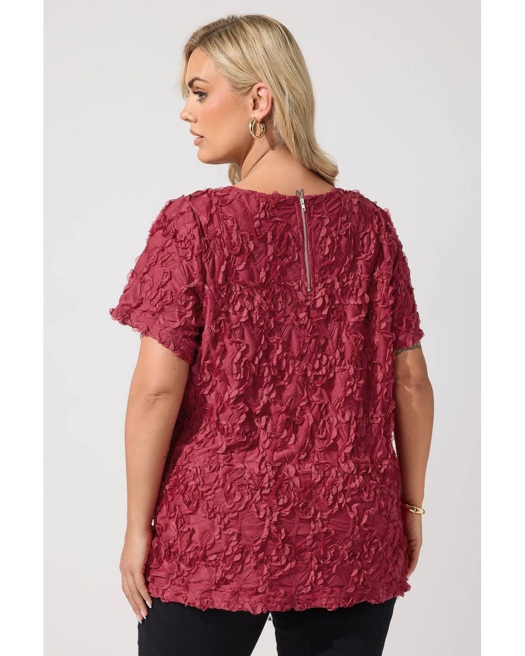 Yours Textured Abstract Blouse