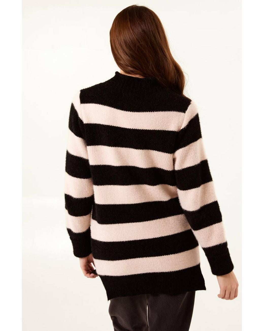 Blue Vanilla Black Long Sleeve Slip On Turtleneck Jumper