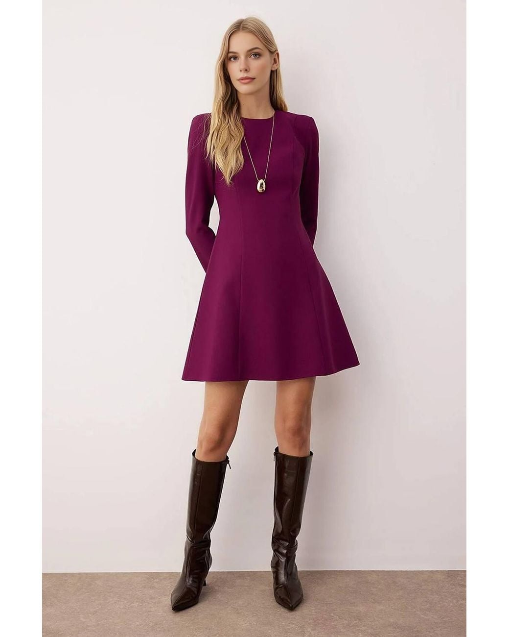 WOVCOR Purple Mini Woven Dress Flounce Skirt