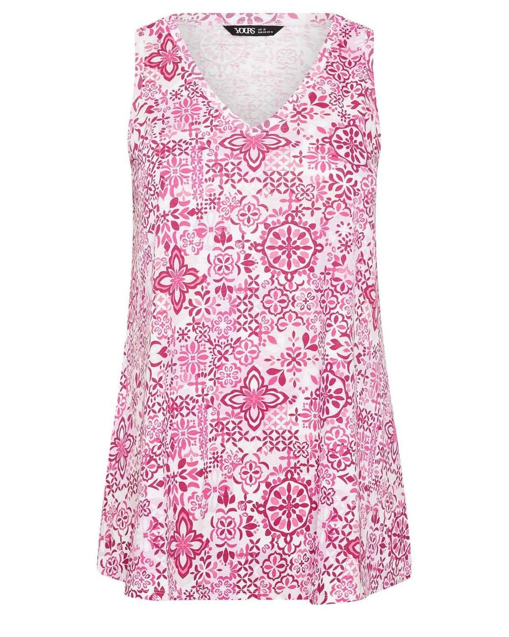 Yours Pink Tile Print Vest Top