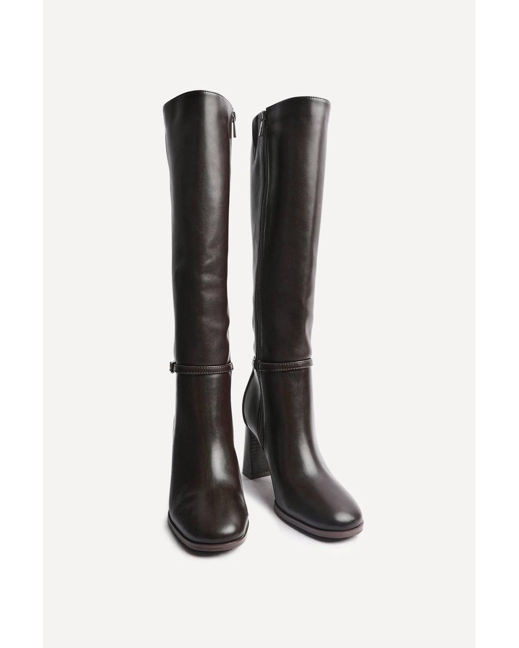 Linzi Black Midtown Faux Leather Long Heeled Boot