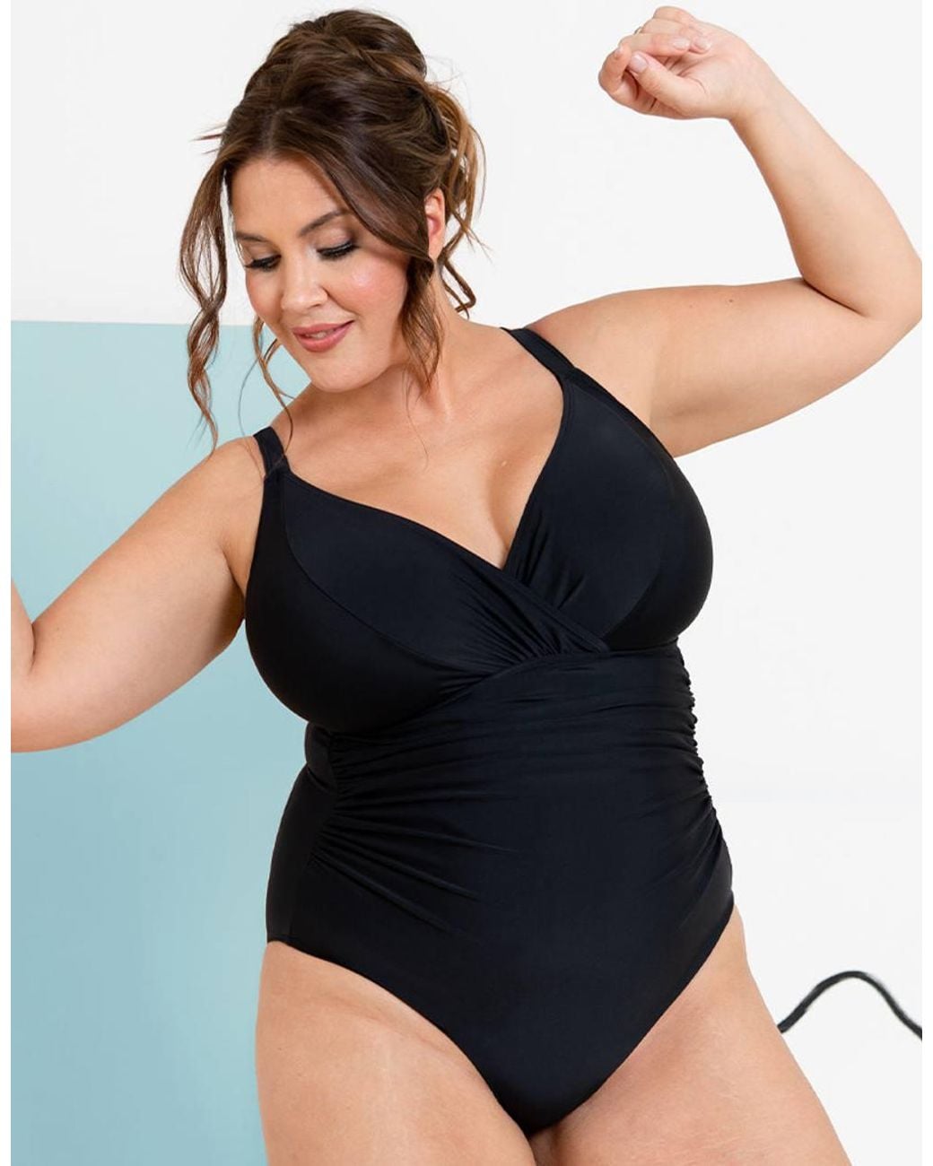 ADELIA Black Calypso Plunge Control Underwired Swimsuit