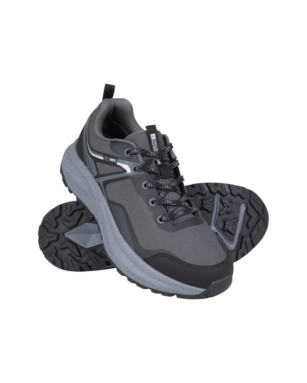 Mountain Warehouse Blue 'Momentum' Waterproof Heel & Toe Bumpers Lined Trail Running Shoes