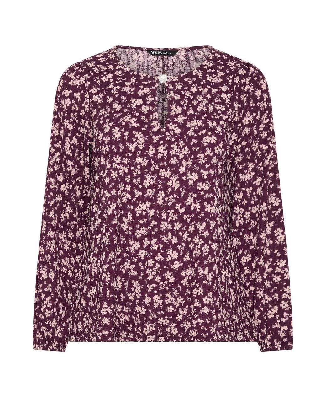 Yours Red Floral Balloon Sleeve Top