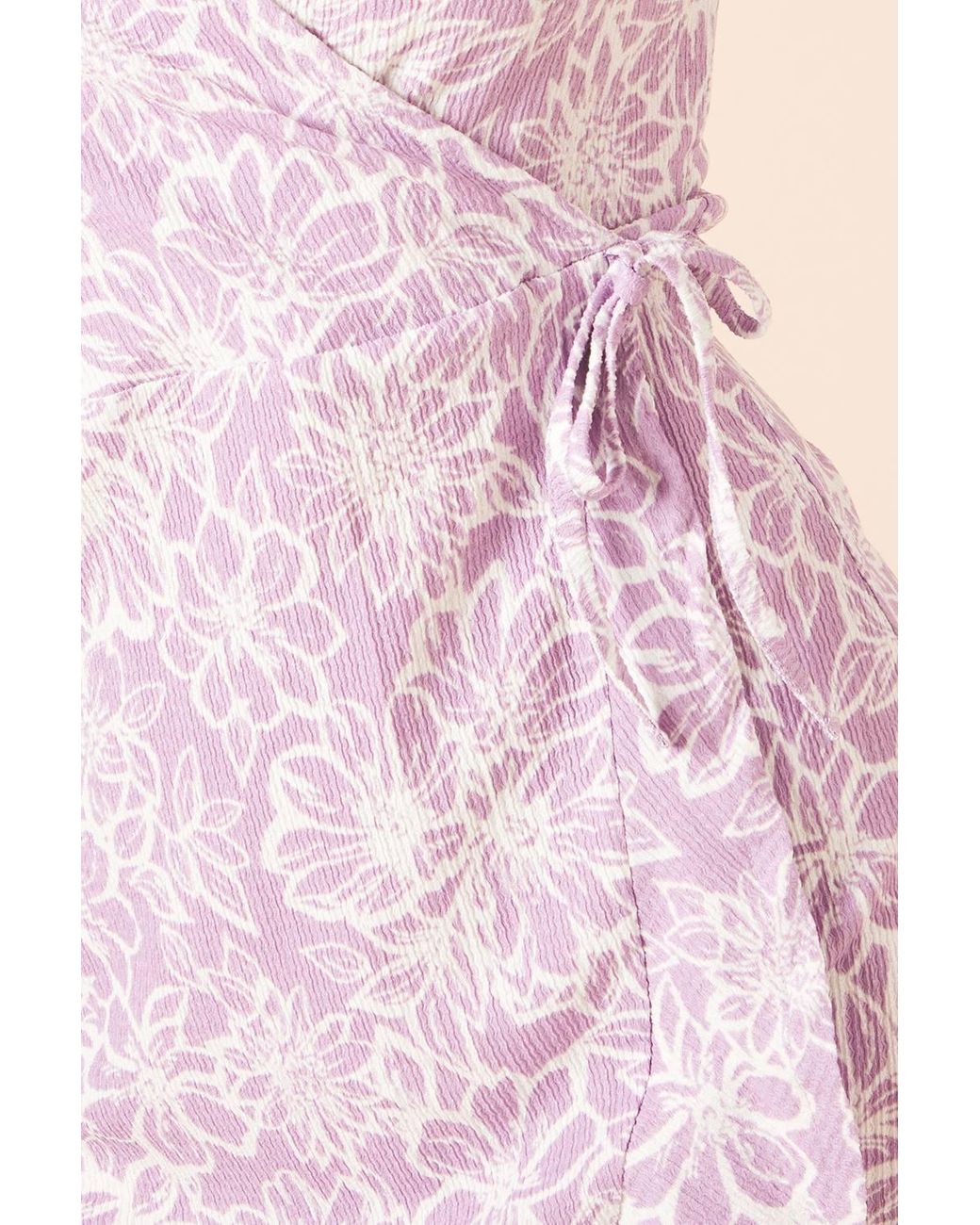 Dorothy Perkins Pink Floral Puff Sleeve Mini Jersey Wrap Dress