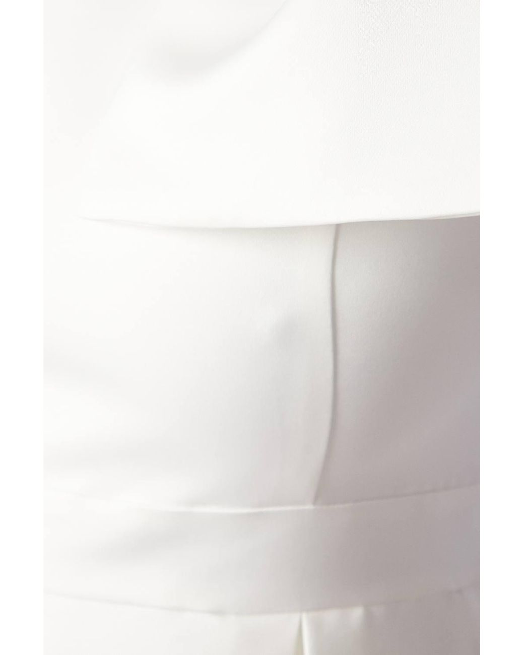 Coast White Statement Bow One Shoulder Midi Wedding Dress