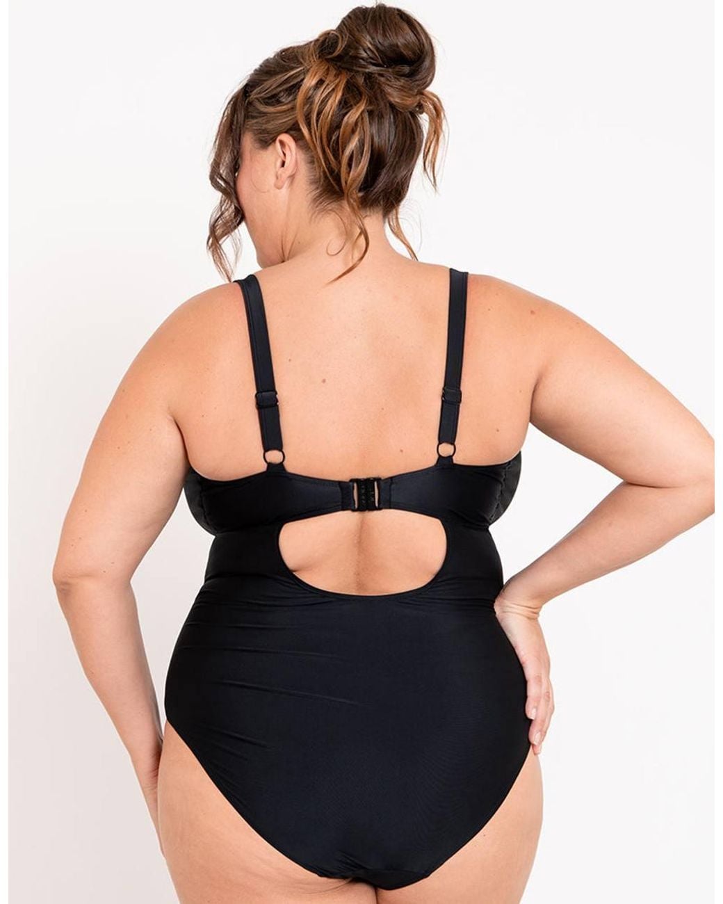 ADELIA Black Calypso Plunge Control Underwired Swimsuit