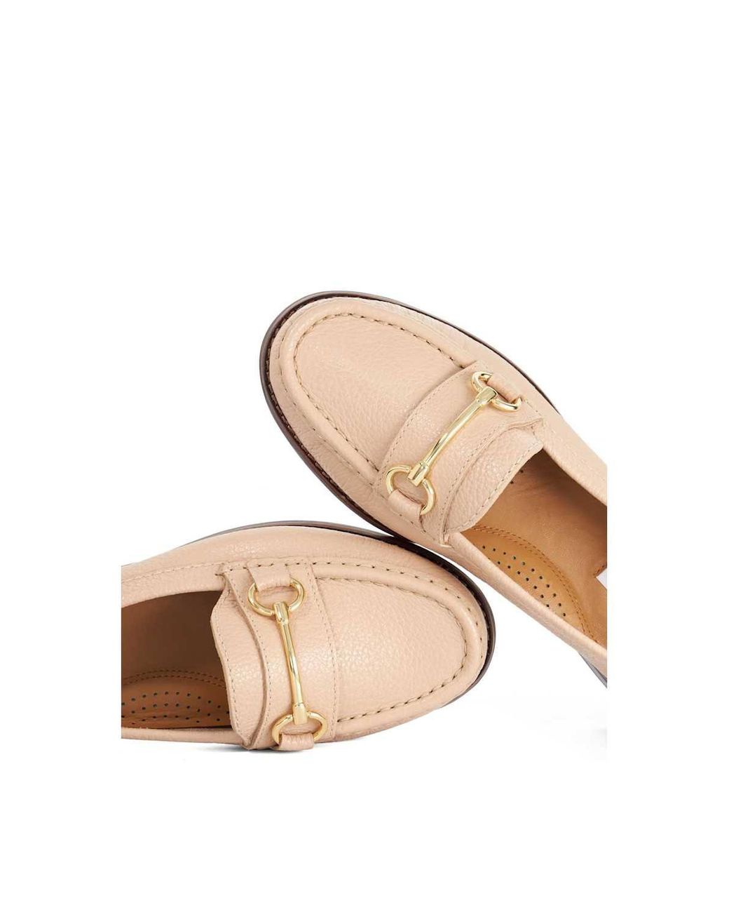 Dune Pink Wide Fit 'Glenny' Leather Loafers