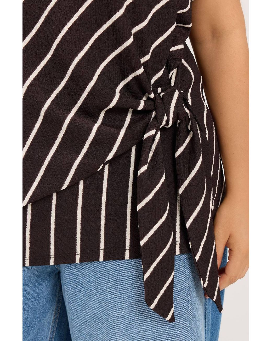 Yours Black Stripe Knot T-Shirt