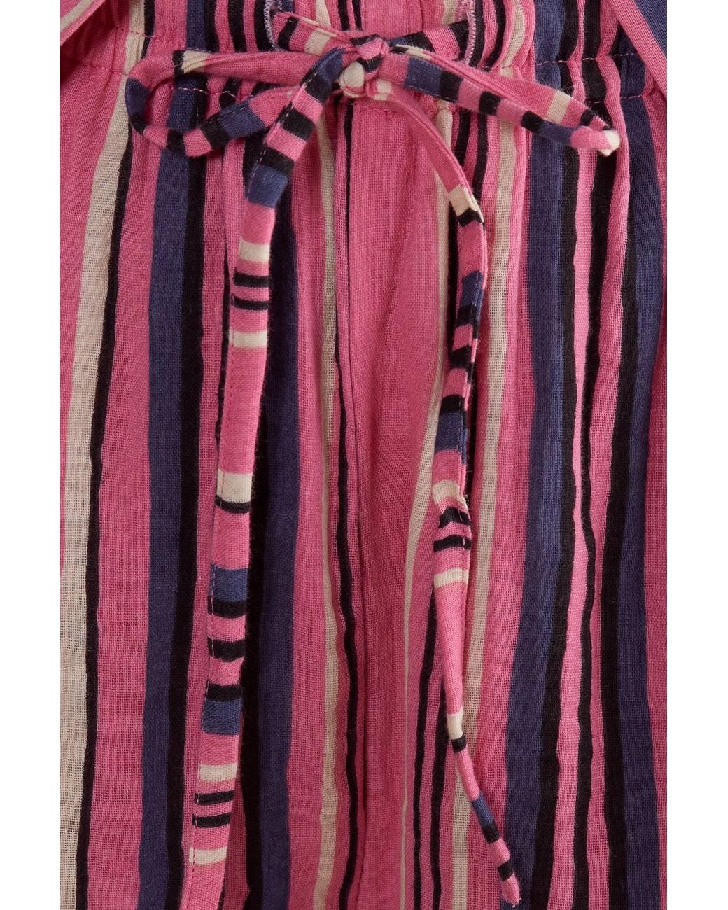 Nasty Gal Red Cotton Gauze Stripe Tie Waist Shorts