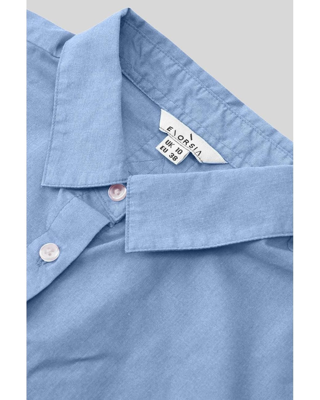 Enorsia Blue Long Sleeve Work Shirt