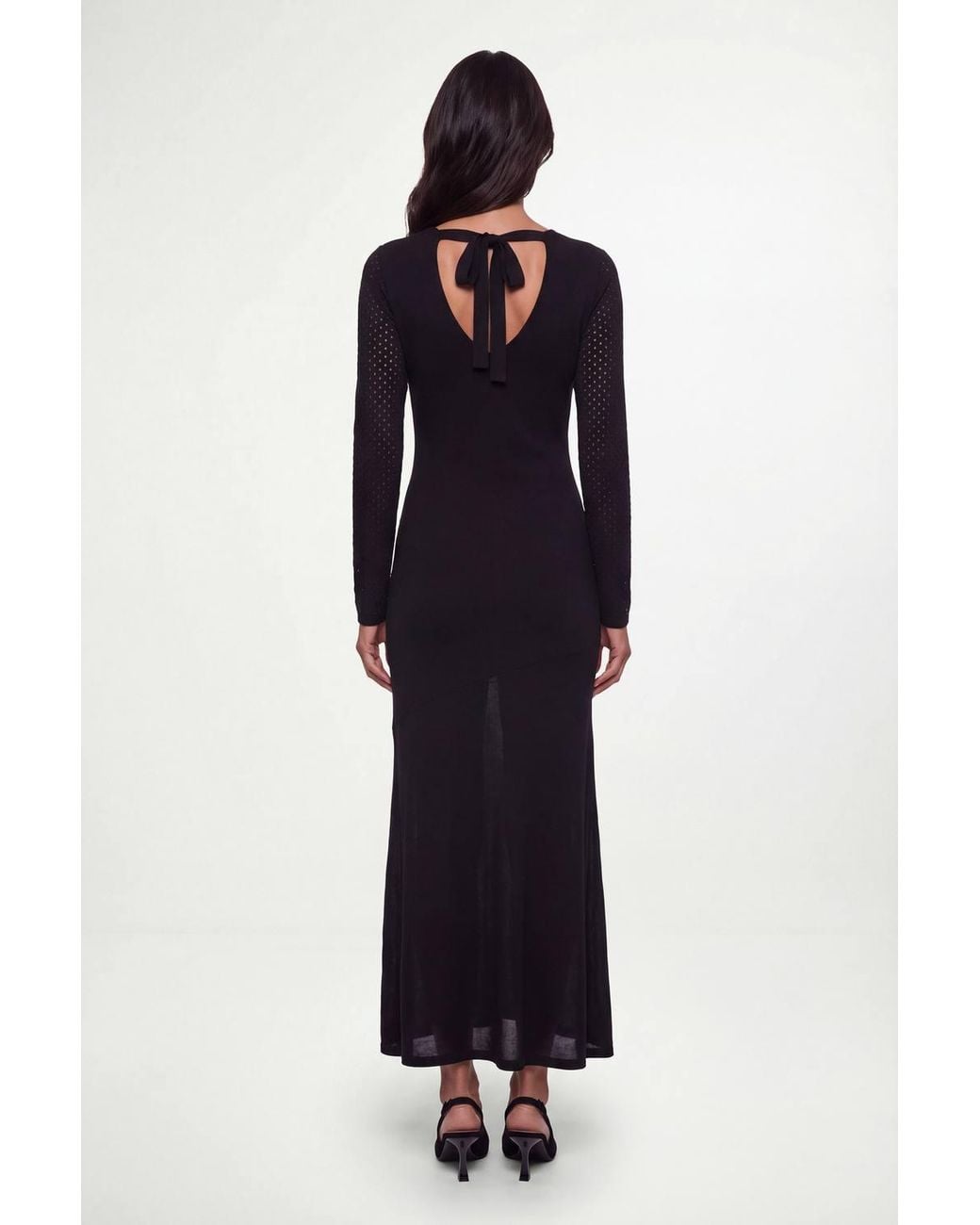 Wallis Black Multi-Stitch Knitted Midi Dress