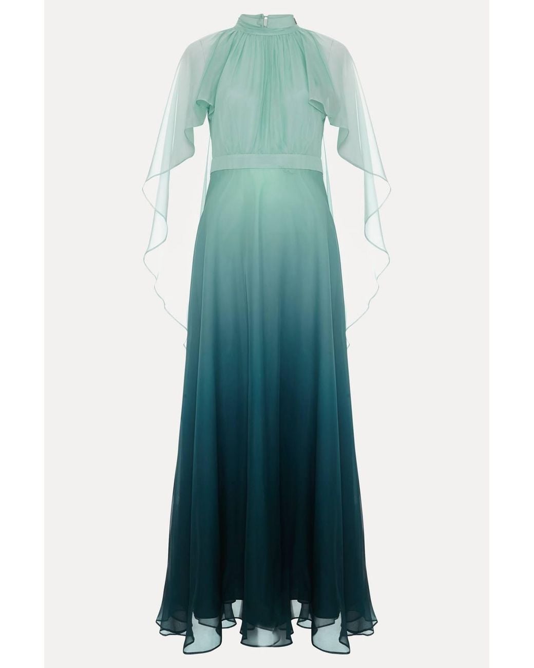 Phase Eight Green High Neck Cape Maxi Dress