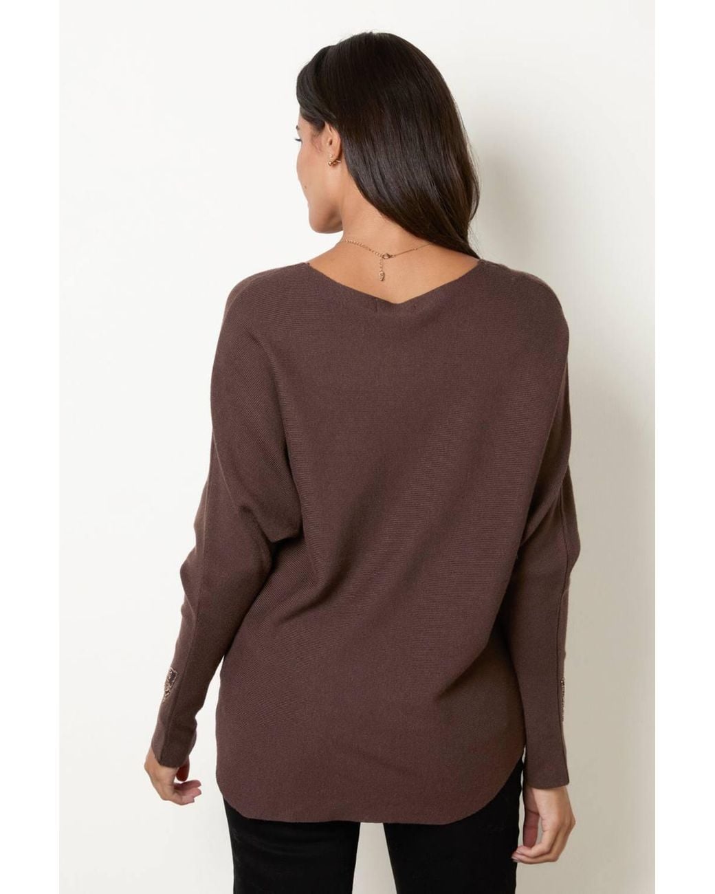 Blue Vanilla Brown Long Sleeve Round Neck Jumper
