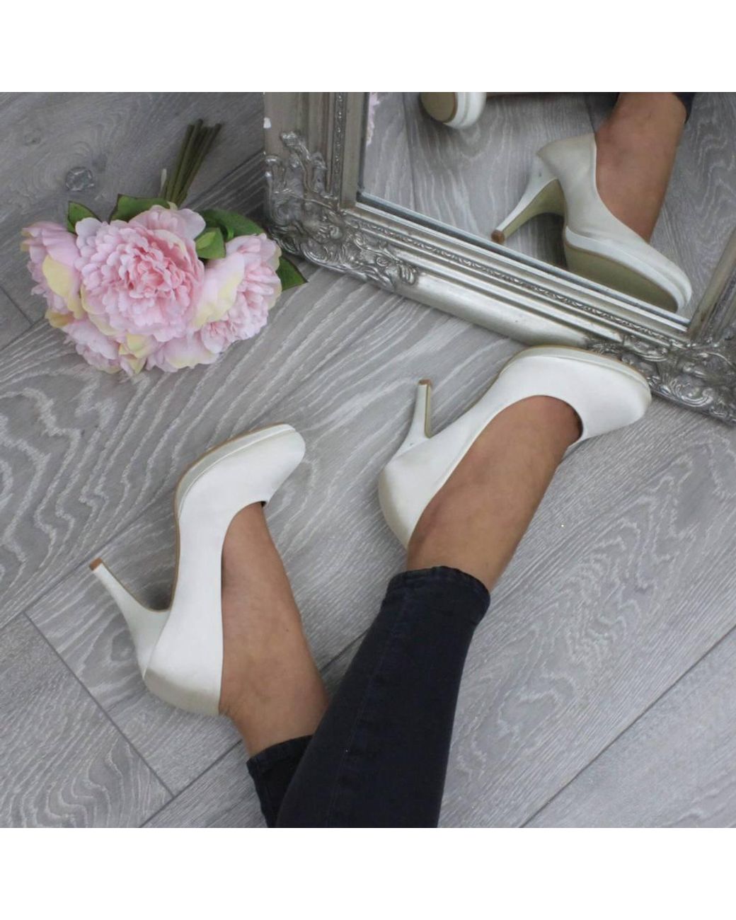 AJVANI Natural High Heel Wedding Bridal Court Shoes