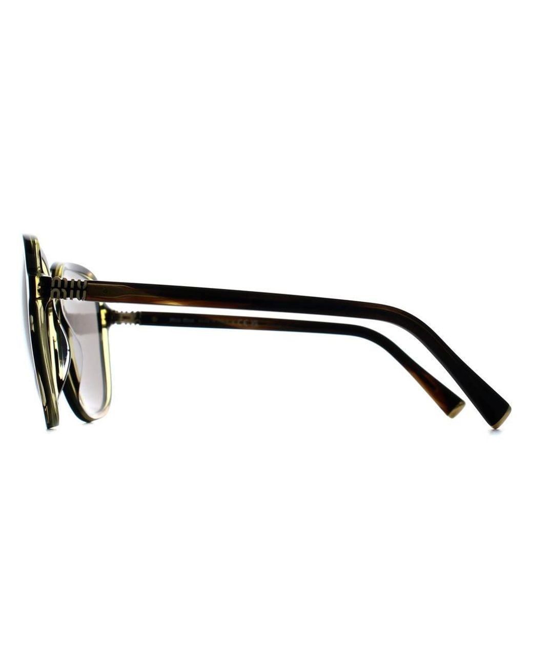 Miu Miu Brown Square Striped Loden Dark Mub01S