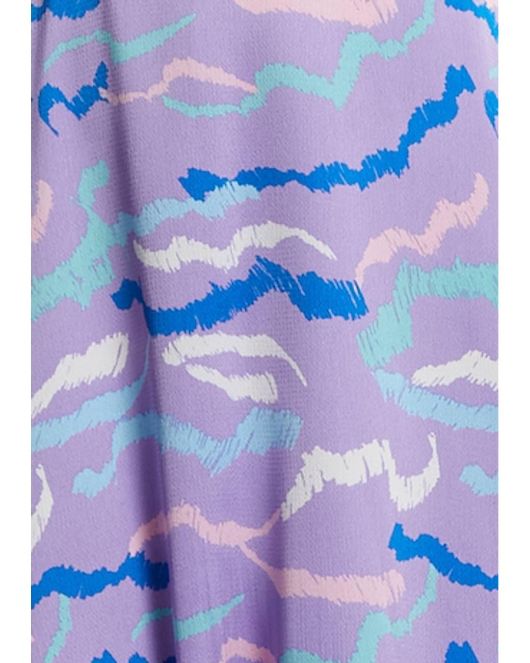Liquorish Blue Midi Abstract Zebra Print Dress W/ Mesh Detail