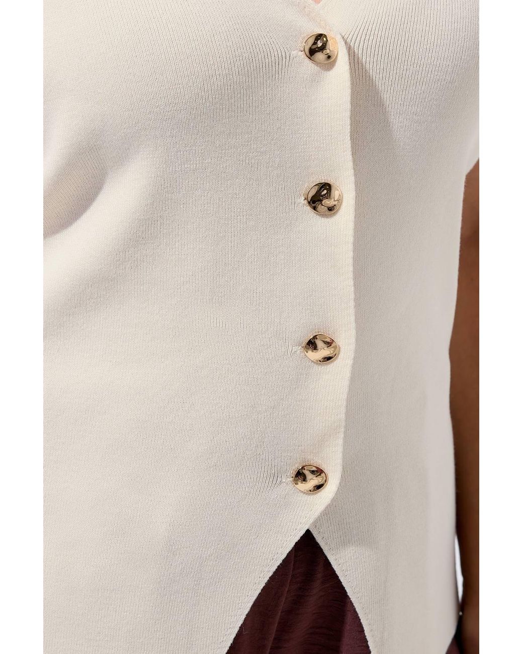 Yours White Short Sleeve Knitted Top