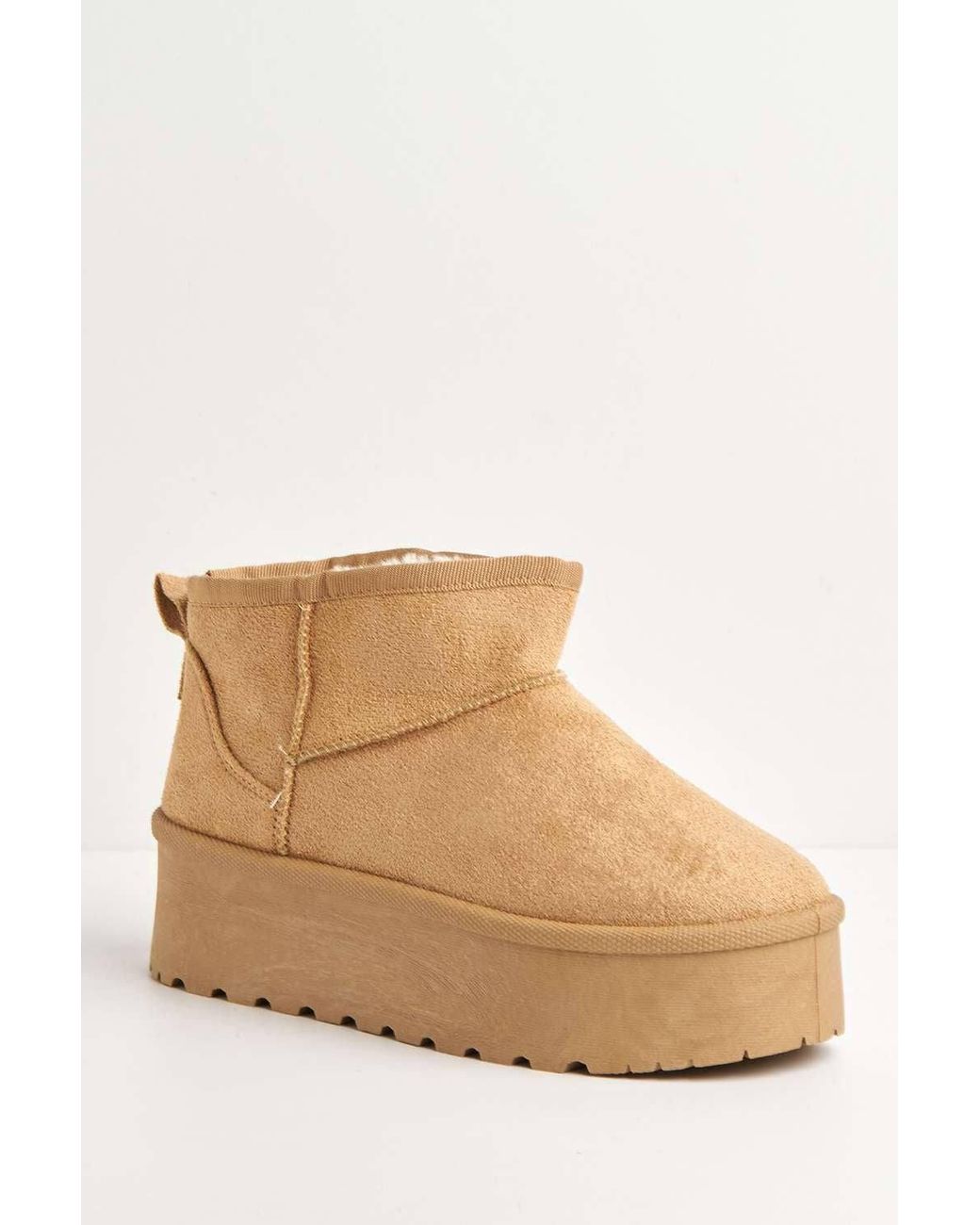 Miss Diva Black Dahl Faux Fur Lining Chunky Sole Ankle Boots