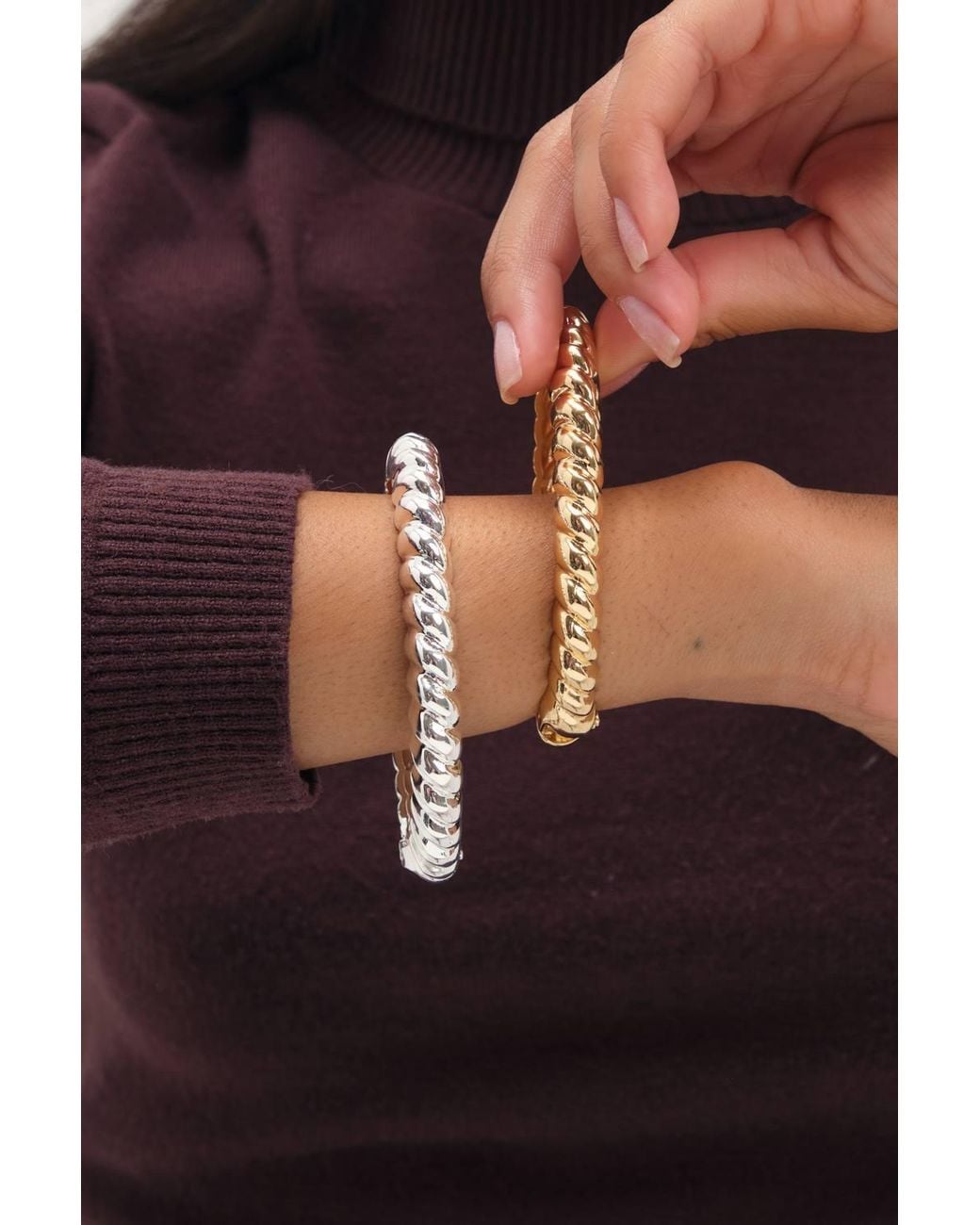 Jon Richard Metallic Plated Ridge Bangle