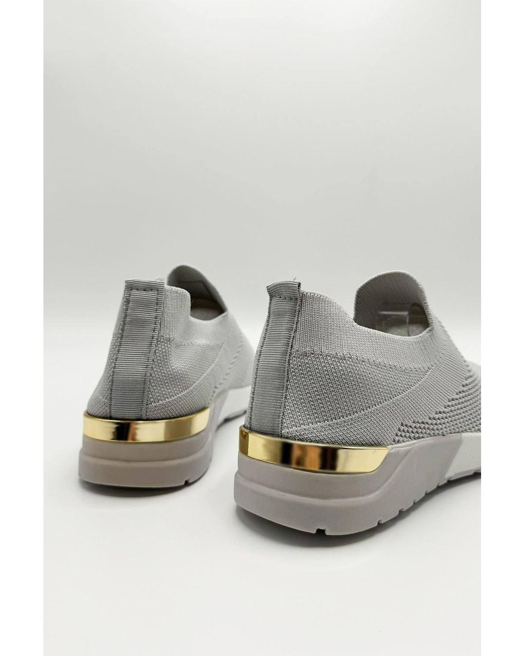 Miss Diva Gray Chelsey Slip On Trainers