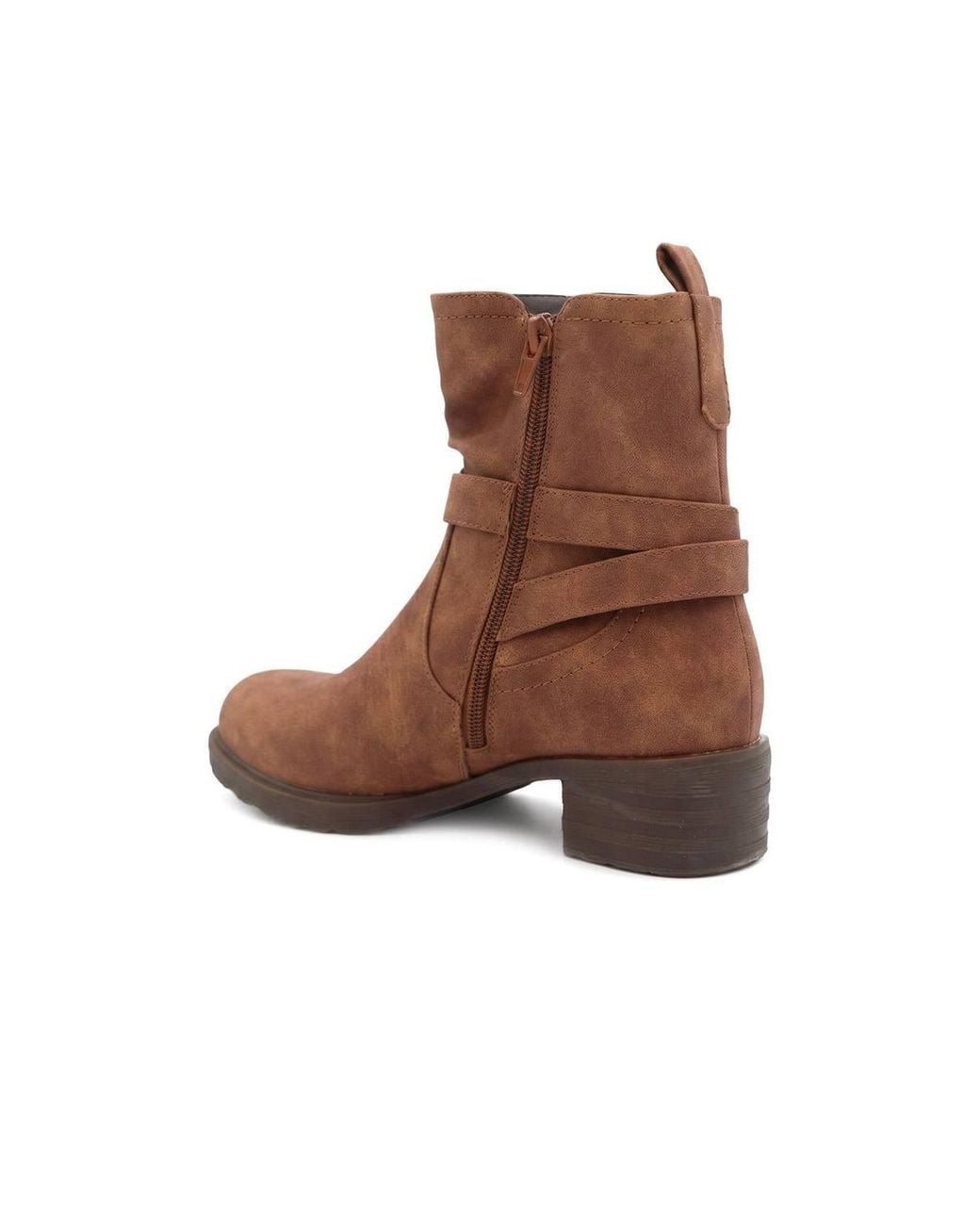Pavers Brown Warm Lined Zip Fasten Calf Length Boots