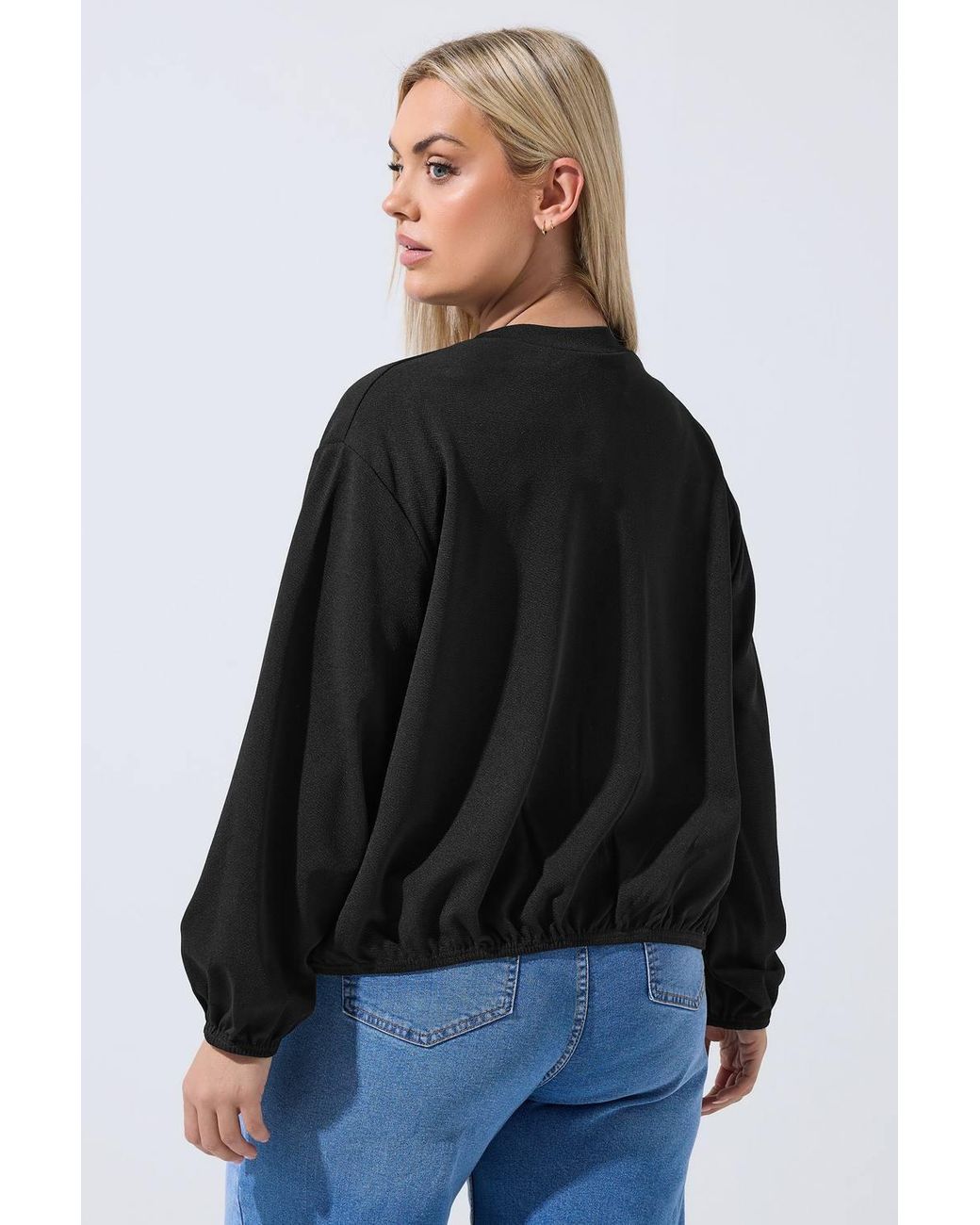 Yours Black Zip Bomber Jacket
