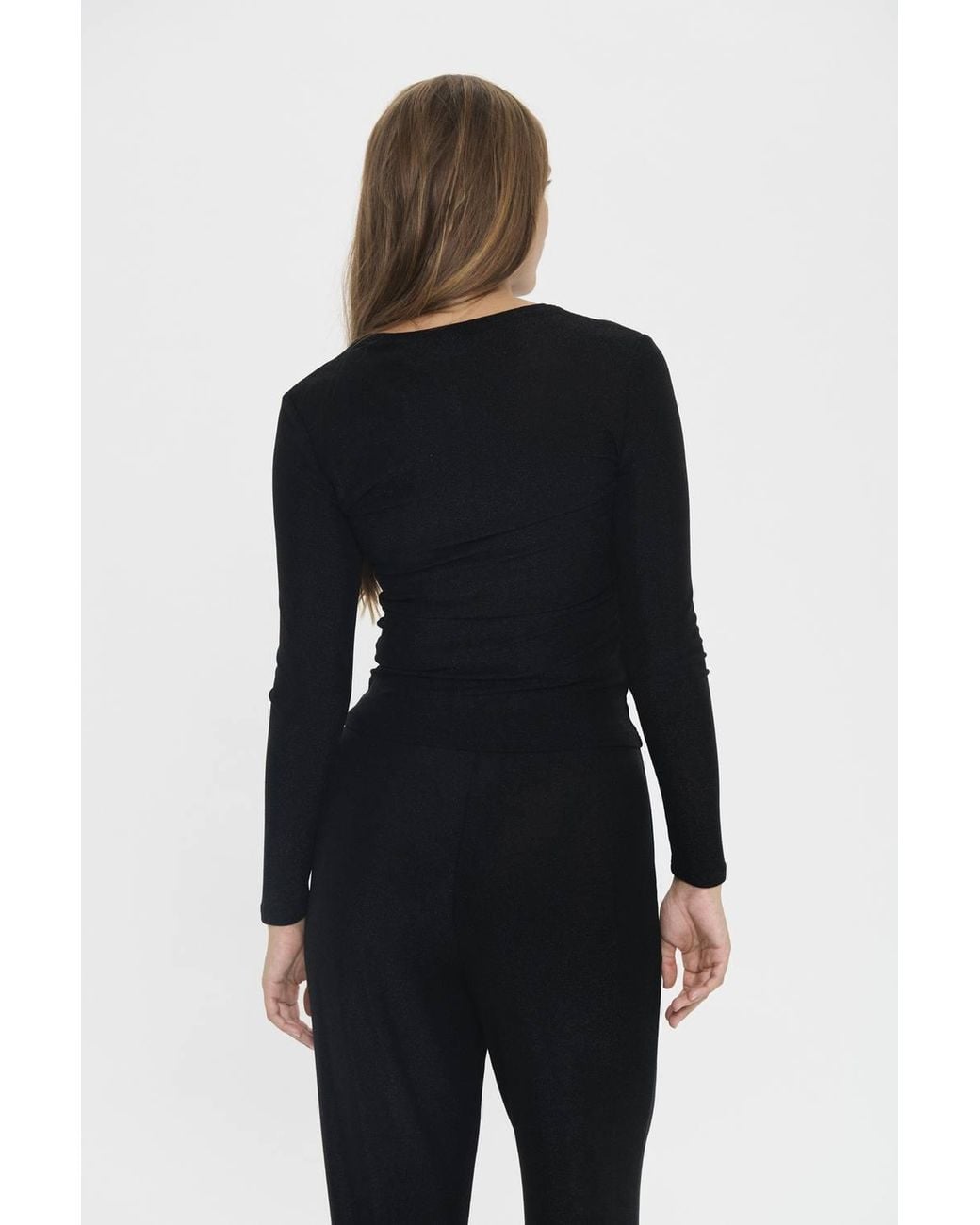 Saint Tropez Blue Noriasz Long Sleeve Shimmer Top
