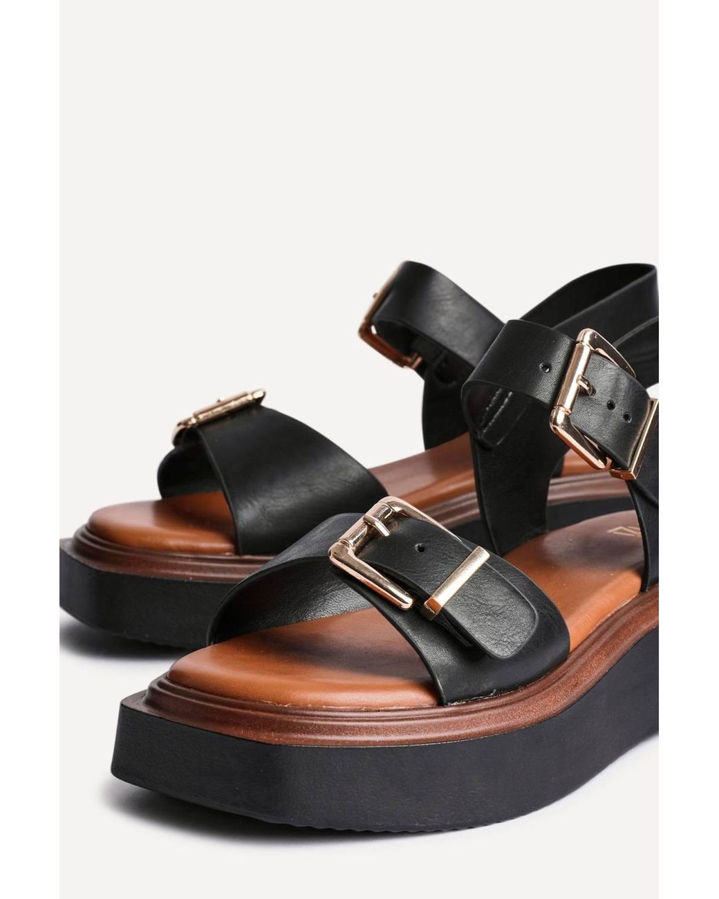 Linzi Black Preserve Flatform Sandals