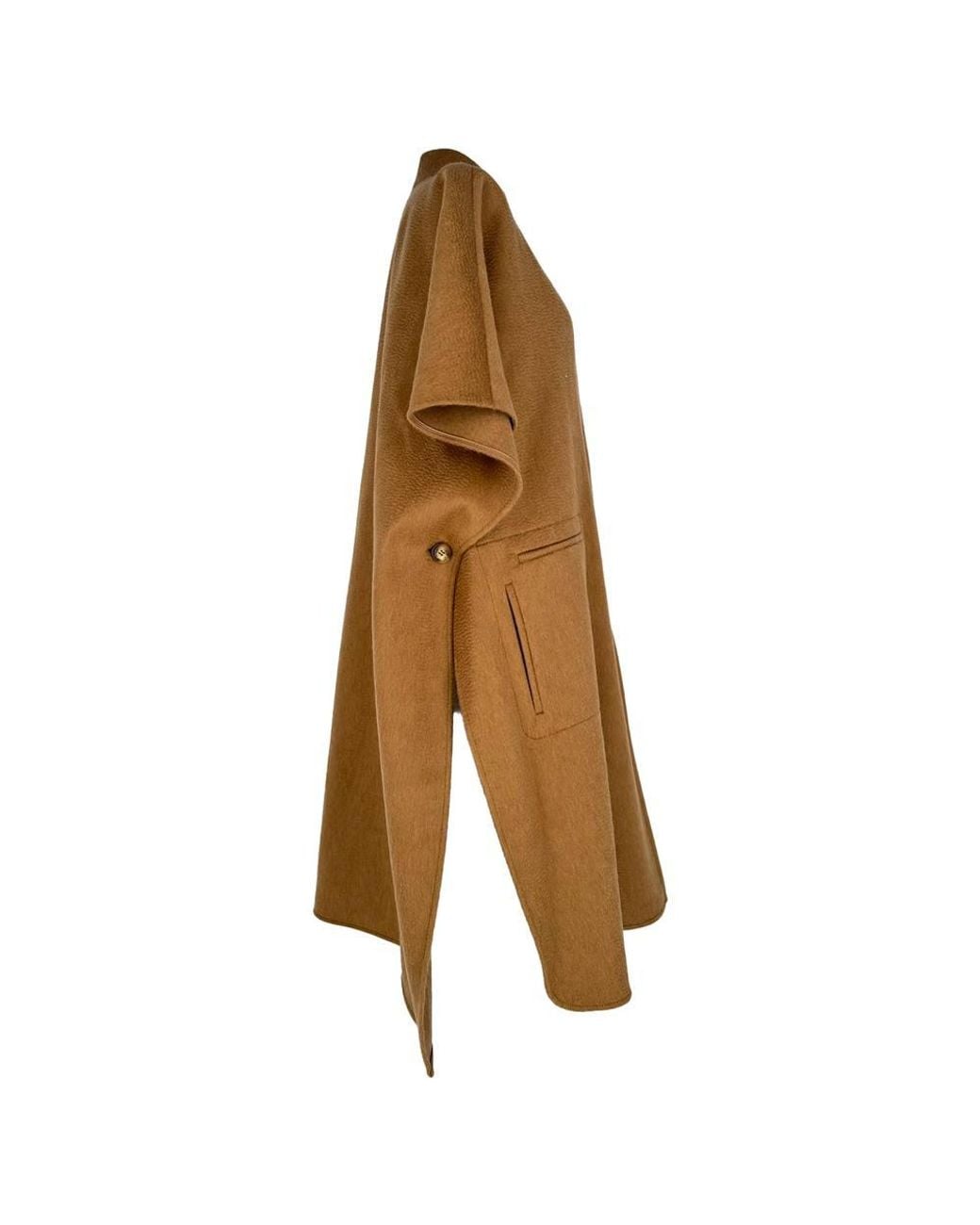 Max Mara Brown Preloved Canapa Relaxed-Fit Cape Coat
