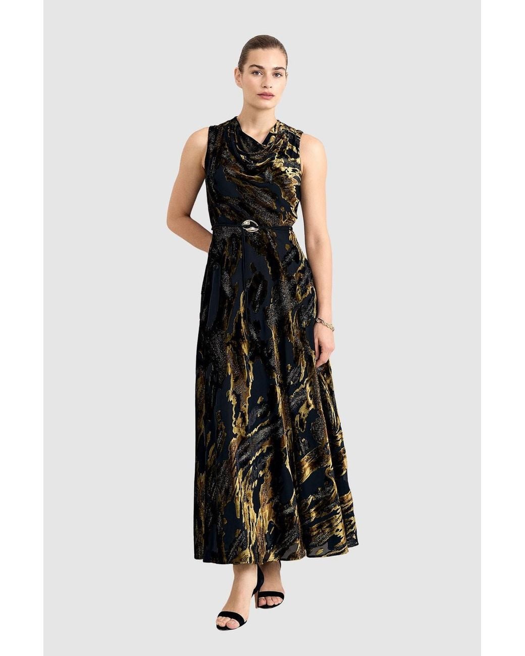 Phase Eight Black Carrie Draped Cowl Neck Maxi Dress