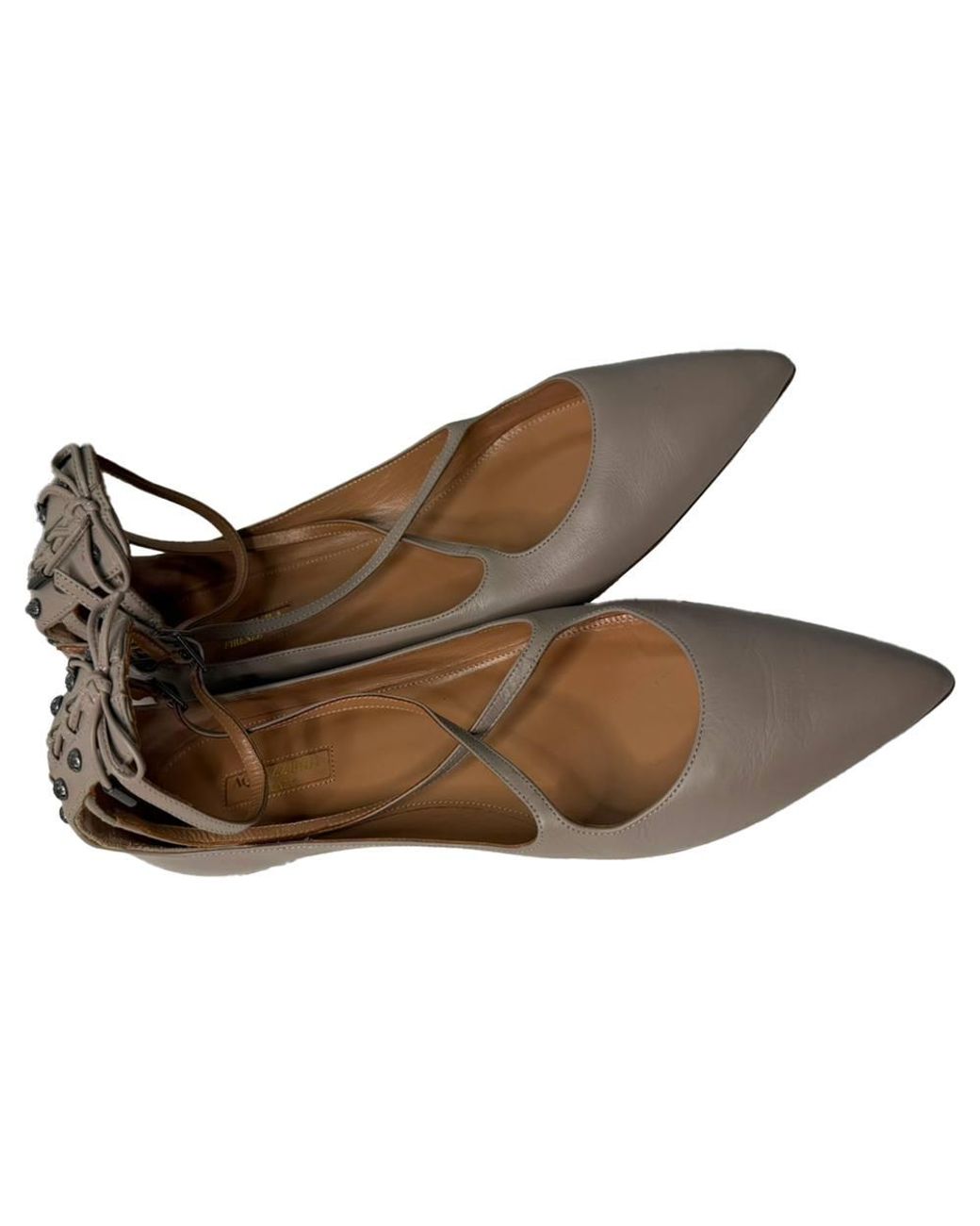 Aquazzura Brown Preloved Pointed Toe Ballet Flats