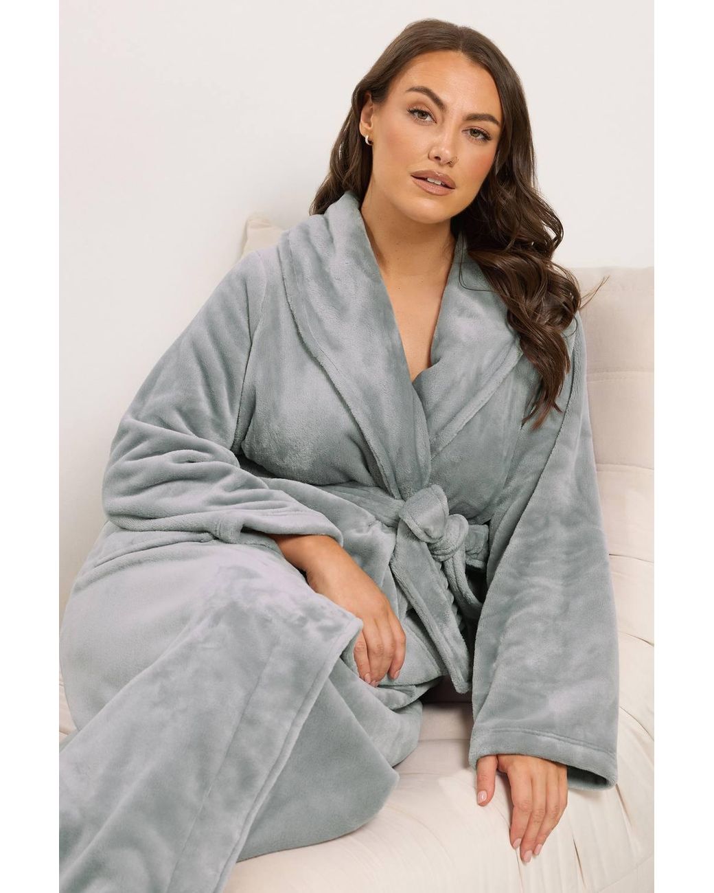 Yours Gray Luxe Dressing Gown