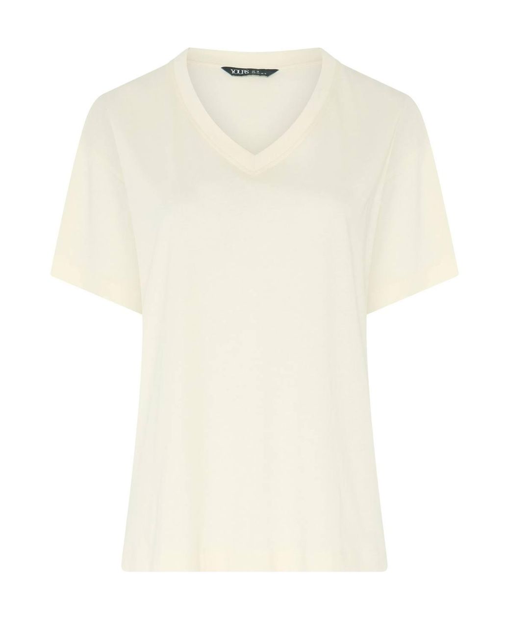 Yours White V-Neckline Longline T-Shirt