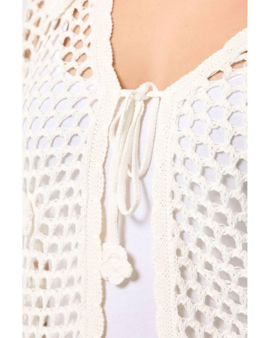 Yours Natural Flower Applique Cardigan