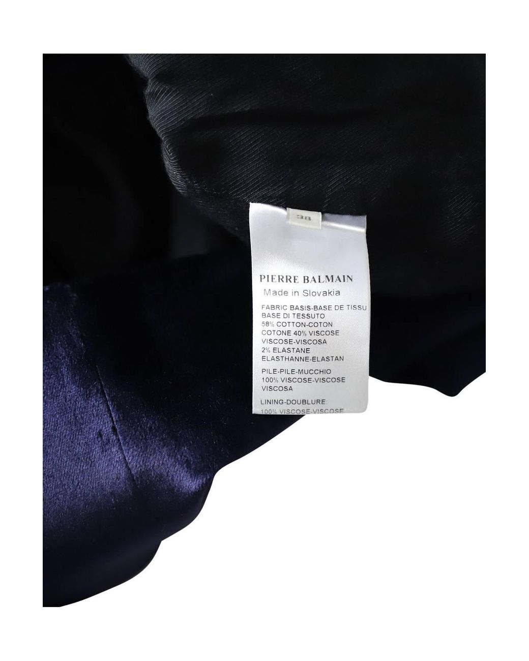 Balmain Blue Preloved Military Blazer & Shorts Set Velvet