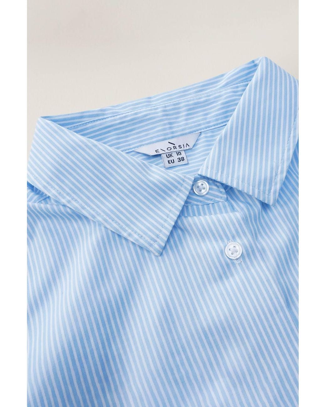 Enorsia Blue Long Sleeve Stripe Poplin Shirt