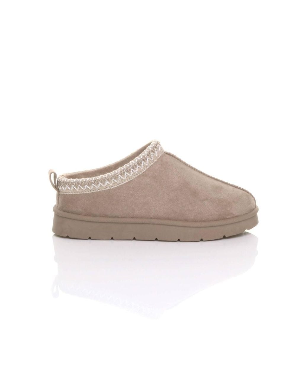 AJVANI Natural Faux Fur Lined Comfy Aztec Embroidered Ultra Mini Booties Slippers