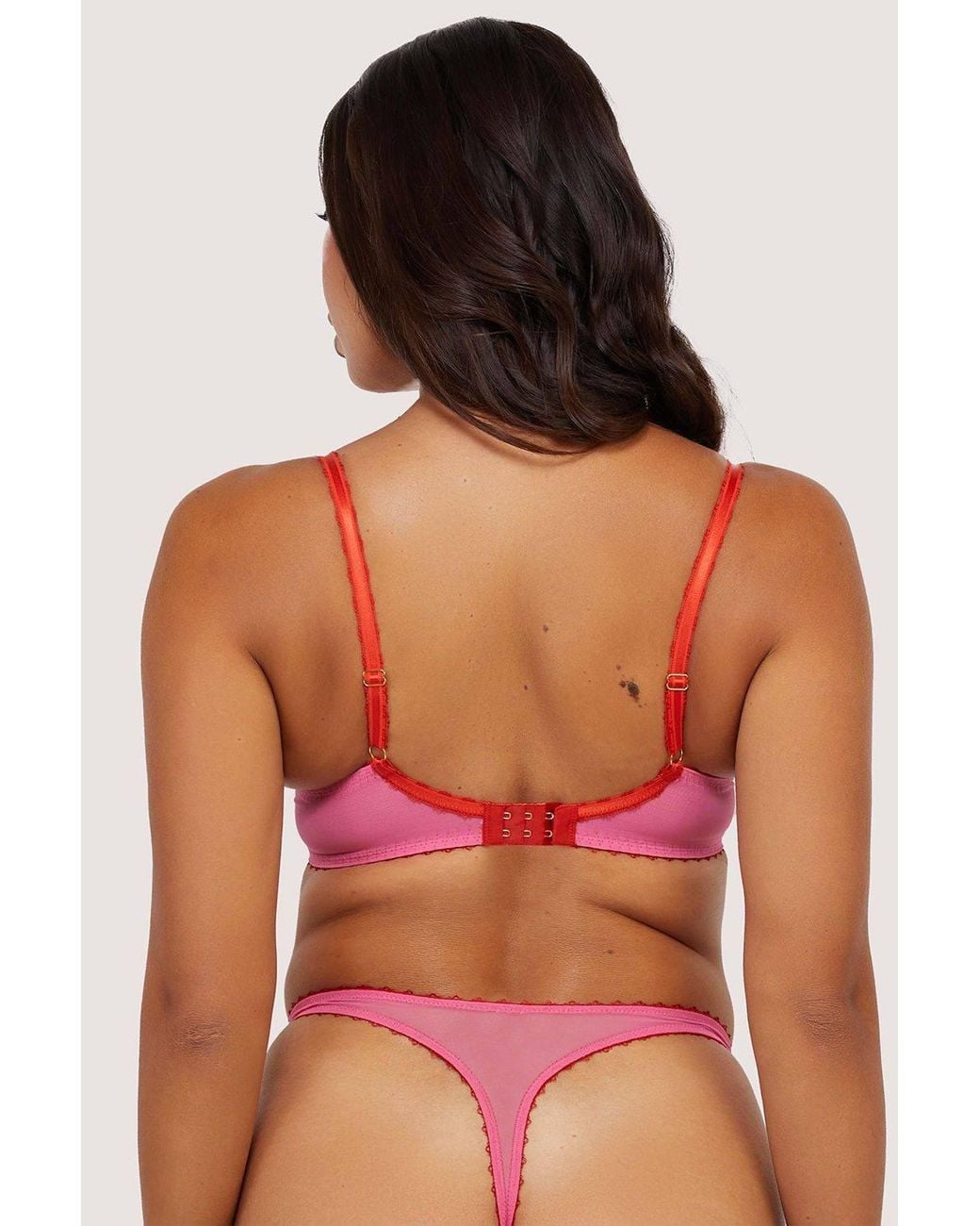 Playful Promises Red Grace Supportive Net 'Plunge Bra'