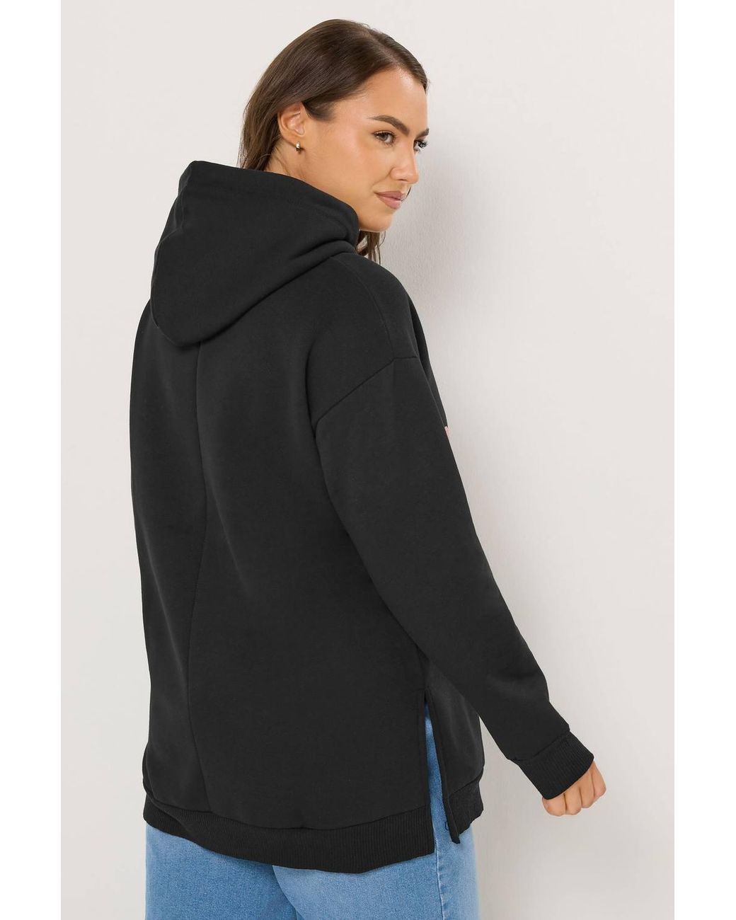Yours Black Triple Heart Leopard Hoodie