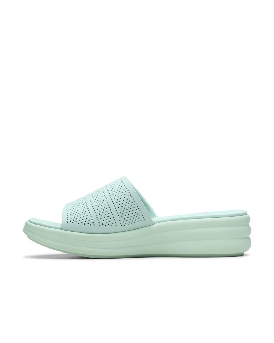 Clarks Green Drift Twist Mint Flat Sandals, Sliders